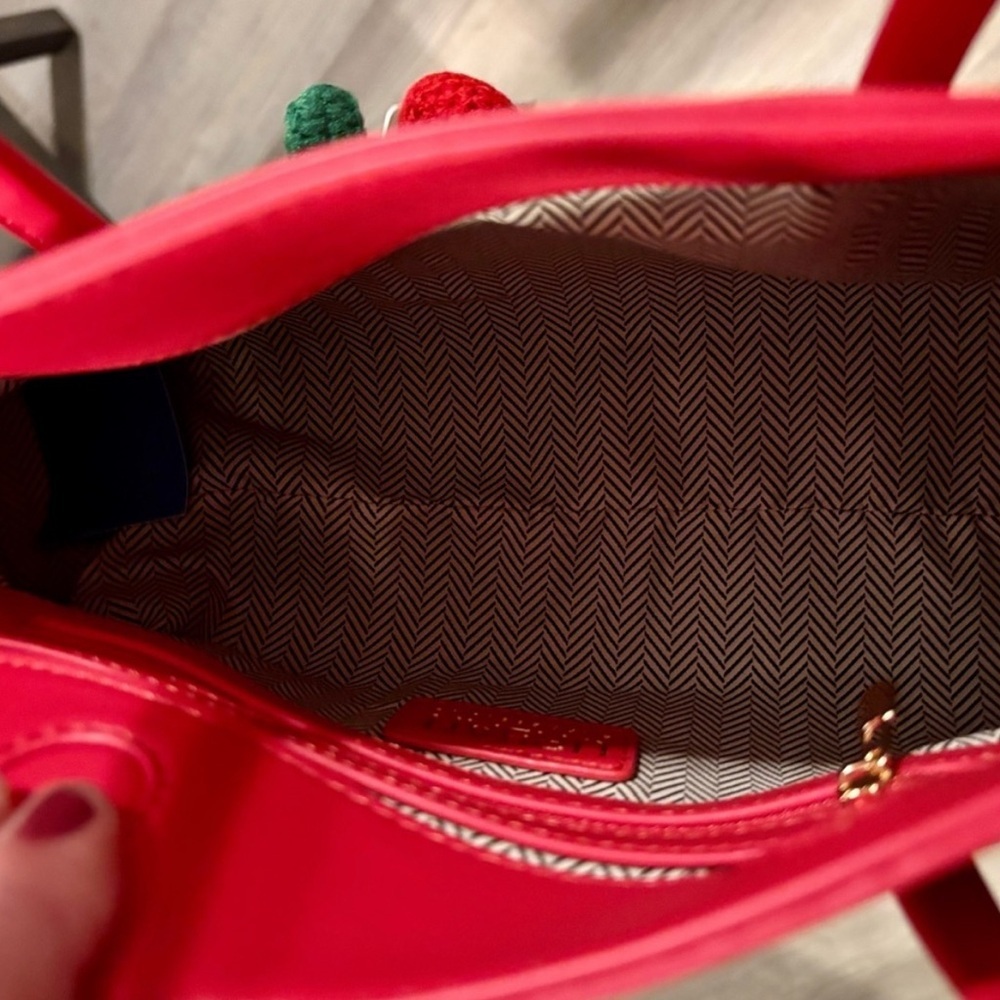 NWT Urban Expressions Cherry Charm Red Pink Shoulder Bag Coquette Vegan Leather - Picture 7 of 11